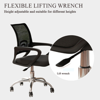 Chaise de bureau ergonomique en métal avec accoudoirs de dossier respirants à hauteur réglable Chaise pivotante confortable pour le bureau à domicile