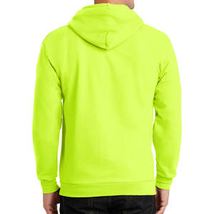 <b>Zipper</b> Heavy Weight <b>Mens</b> Essential Fleece Full Zip Hooded Sweatshirt <b>Hoodie</b> Safety Green Plained Sweats Hoody - Product Image 2