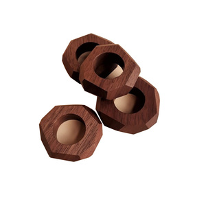 Servilletero de mesa de CENA DE Navidad sostenible de alta calidad, Juego de 4 servilleteros de madera, accesorios de Metal de Venta caliente - Product Image 4