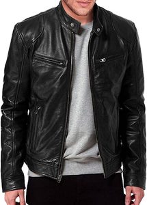 Haute qualité peau de vache en cuir véritable hommes col montant à manches longues veste d'hiver haute visibilité imperméable haute rue - Product Image 2