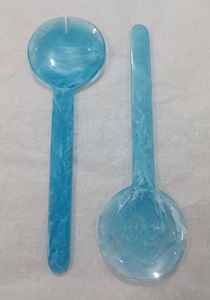 Ensemble de service à salade en résine élégante avec cuillère et fourchette, ustensiles de table modernes pour les fêtes, lavable au lave-vaisselle, vaisselle de luxe écologique - Product Image 4