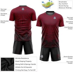Uniforme de Fútbol Personalizado de Primera Calidad, Impresión Digital, Transpirable, Manga Corta, Conjunto de Camiseta de Fútbol Unisex para Clubes - Product Image 6