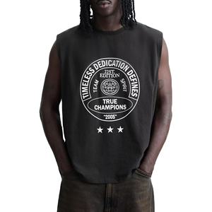 Acheter en gros Personnalisable Hommes Crop Débardeur Gilet Casual Respirant Séchage Rapide Soie Sérigraphié Soleil délavé à l'acide débardeur - Product Image 1