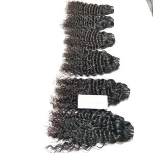 Extensiones de cabello humano 100% sin procesar de trama doble, máquina donante de cabello indio ondulado profundo alineado con cutícula virgen, precio al por mayor - Product Image 1