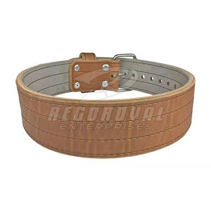 Cinturón de elevación de gimnasio de una sola punta con hebilla fuerte Cinturón de punta única de cuero real para levantamiento de pesas - Product Image 1