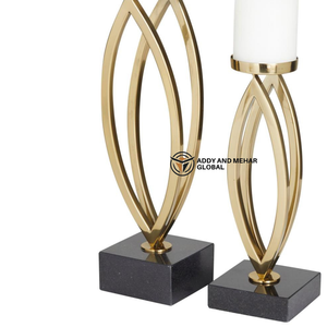 Support de bougie moderne en résine dorée avec base en pierre, fait main, écologique, durable, décoration d'intérieur pour la Saint-Valentin et Noël - Product Image 5