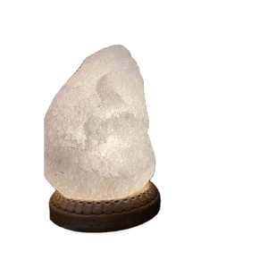 Lámpara de Sal Blanca del Himalaya Hecha a Mano, Lámpara Decorativa de Cristal Natural para Dormitorio, Oficina, Spa, Yoga, Meditación, Luz Ambiental, Regalo - Product Image 1