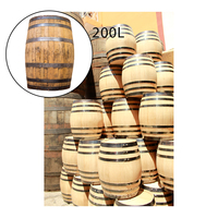 Meilleur baril à vin en bois brun fait main de 200 litres avec finition laquée noire en provenance du Mexique La Casa Del Barril pour le vin et la bière