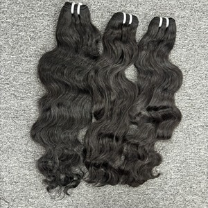 Extensiones de cabello vietnamita virgen crudo de alta calidad, máquina de ondas naturales alineadas con cutícula sin procesar, trama doble, 100 gramos por - Product Image 4