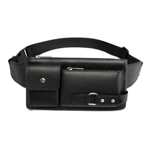 Vintagelike Genuine Leather Men's Fanny Pack Waist <b>Bag</b> Single Over the Shoulder Crossbody Chest Sling with Letter Pattern - Product Image 6