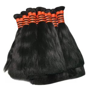 Top qualité Non Remy Double cheveux dessinés aspect naturel 100% cheveux humains en vrac Machine vague droite cheveux indiens - Product Image 1