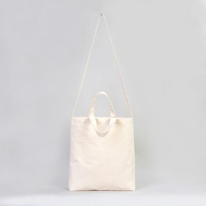 Sac fourre-tout en toile de coton naturel grande capacité avec longue bandoulière et poignées courtes, couleur unie, pour usage quotidien, fermeture ouverte - Product Image 6