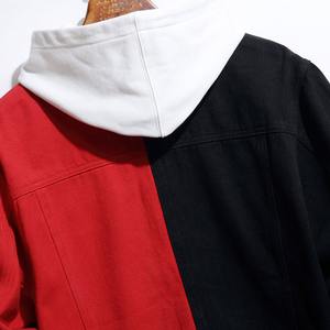 Button Pocket Winter <b>Jackets</b> <b>Red</b> Male Jean Coats Men's <b>Denim</b> <b>Jacket</b> Autumn Cowboy Oversize Hip Hop - Product Image 4