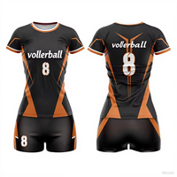 Seragam Voli Wanita Profesional Bahan Sublimasi, Set Jersey dan Celana Pendek, Ringan, Bernapas, Tahan Lama
