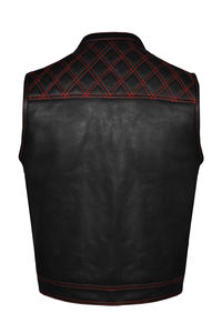 Gilet en cuir marron avec col en V, respirant, vêtement d'extérieur décontracté pour l'hiver, service OEM disponible, gilet en cuir tendance avec OEM - Product Image 6