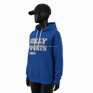 Sudadera con Capucha Premium para Mujer, Algodón Suave GSM, Felpa de Poliéster, Azul, Manga Raglán, Logotipo Personalizado Bordado, Sudaderas Básicas para Mujer - Product Image 4