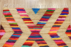 Modern Recycled Cotton & Jute Hand Woven Decorative Braided <b>Runner</b> Rug <b>Washable</b> for Bedroom or Living Room From India - Product Image 2