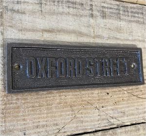 Cast Iron Retro Oxford Street Wall Plaque wholesale outdoor home wall <b>door</b> hanging hotel <b>office</b> school restaurant plaques <b>signs</b> - Product Image 5