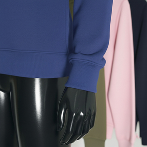 Personalización con MOQ Bajo, Sudadera para Mujer con Cierre de Cremallera de un Cuarto, Paneles en el Cuello, Hombros Caídos, Sudadera Holgada con Capucha - Product Image 4
