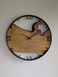 นาฬิกาไม้ติดผนังอีพ็อกซี่ทำจากเรซินอีพ็อกซี่ทำด้วยมือไม้ - Product Image 2