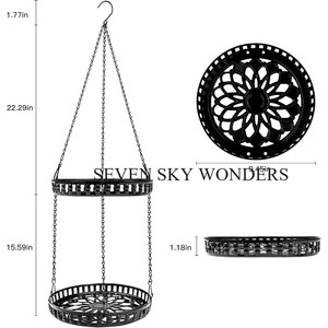Pots de fleurs décoratifs et jardinières suspendues en métal Jardinière suspendue pour jardin et balcon Jardinière murale en métal à 2 niveaux faite à la main - Product Image 4