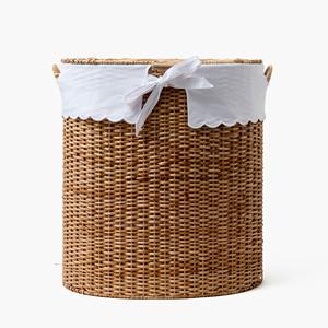 Rattan hamper <b>basket</b> with <b>fabric</b> liner factory price <b>storage</b> hampers hand-braided bin <b>baskets</b> - Product Image 4