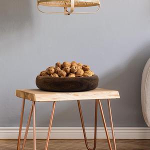 Cuenco de madera tallada para centro de mesa decoración rústica hecha a mano para cocina, comedor y sala de estar DE LA India - Product Image 5