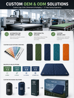 Matelas de couchage gonflable en nylon TPU 40D avec pompe à pied intégrée, imperméable, portable, rectangulaire, pour le camping et la plage