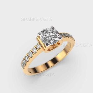 Joyería Fina de Moda con Diamantes de Corte Brillante en Canal, Oro Sólido de 14K, Diseño Personalizado al por Mayor - Product Image 3