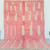 Tapis Beni Ourain berbère marocain rose vif authentique grand tapis en laine marocaine personnalisé nouveau Beni Ourain