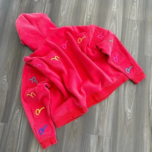 Sudaderas con capucha de hombre con logotipo personalizado 100% algodón con cremallera lavado Vintage invierno bordado longitud Regular lavado a la piedra de alta calidad enzima - Product Image 2