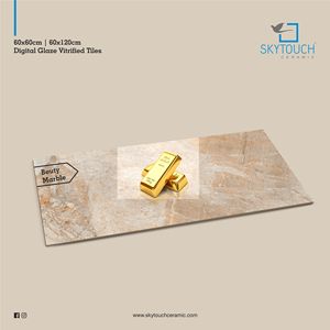 Baldosas de porcelana pulida de 600x1200mm modernas de cerámica Skytouch, fabricante indio de alto brillo, exportador para Interior de Villa - Product Image 2