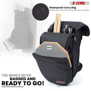 5Core <b>Drum</b> Practice Pad Set 12 Snare Drumming Stand Double Sided Silent Drummer Kit - Product Image 6