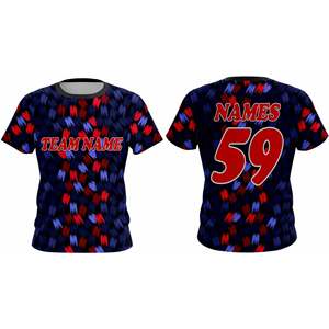 เสื้อซอฟต์บอลแบบกำหนดเอง 124 โพลีเอสเตอร์ระบายอากาศได้ดี พิมพ์ลายแบบซับลิเมชั่น ปักโลโก้ - Product Image 1
