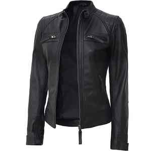 Hot Selling Design <b>Women</b> Leather <b>Jacket</b> Solid <b>Jacket</b> Wholesale <b>Women</b> Genuine Leather <b>Jacket</b> - Product Image 5