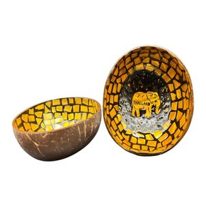 Bol en noix de coco en coquillage poli classique Ensemble de vaisselle durable et écologique Idée cadeau unique Vietnam 2 quantités disponibles - Product Image 3
