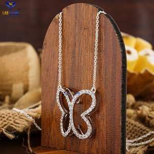 0.801 TDW Colgante de diamante de corte redondo con cadena 925 Plata Diamante no certificado Cvd/Hpht Diamante Piedra de laboratorio - Product Image 2