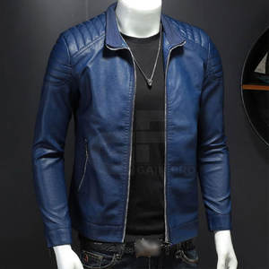 Chaquetas de cuero de la mejor calidad para hombre, chaqueta con cremallera y cuello levantado en todos los colores, tallas, chaquetas de cuero para hombre - Product Image 3