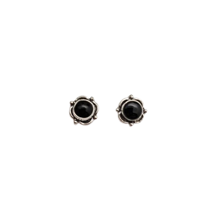 925 Solid Silver Classical Stud Earrings <b>Jewelry</b> for Women 925 Sterling Silver <b>Black</b> Onyx Gemstone Boho Style Handmade Earrings - Product Image 1