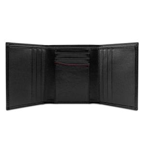 Luxury <b>Vegan</b> Trifold <b>Wallet</b> in Black Rfid Tri Folding With Recycled Lining Personalised Birthday Christmas Anniversary TDW-0080 - Product Image 5