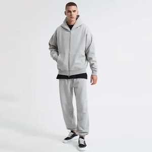 New Fashion Men's <b>Hooded</b> Solid Spring Tracksuit Customized Jogging 2-Piece Set High Quality Quick Dry - Product Image 3