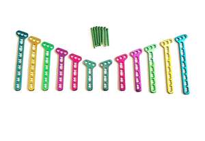 Lot de 12 plaques en T obliques en titane (3.5mm) avec 50 pour vis LCP pour base d'instruments chirurgicaux vétérinaires - Product Image 2