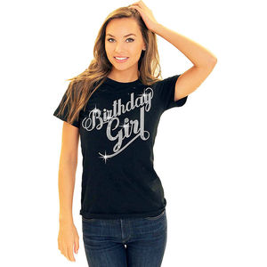 Camiseta Corta de Algodón 100% con Pedrería de Colores Personalizada para Mujer, Camiseta Corta con Estampado de Pedrería - Product Image 4