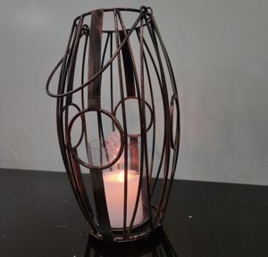 Linterna grande de Metal Vintage con marco de alambre y portavelas de Pilar Decoración del hogar de alta demanda para Navidad - Product Image 6