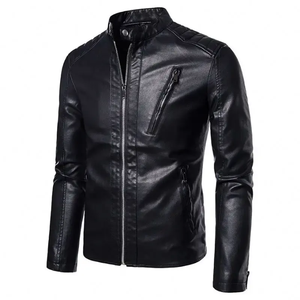 Veste en cuir personnalisée pour hommes blouson classique ou style motard cuir de vache véritable logo marque OEM ODM vente en gros de vêtements d'hiver - Product Image 2