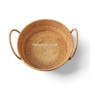 Plateau en rotin de style bohème de qualité supérieure, fabriqué à la main au Vietnam, avec un design flexible et personnalisable pour la maison et l'hôtellerie - Product Image 4