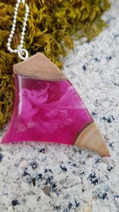 Collier pendentif en résine de bois Offre Spéciale mode pendentif chaîne noire déclaration fleur collier en bois de résine - Product Image 5