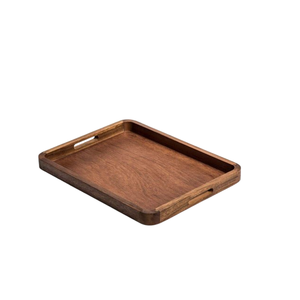Plateau de service carré en bois d'acacia Home Hotel and Restaurant Grand plateau de service avec poignée latérale Décoration de table - Product Image 1