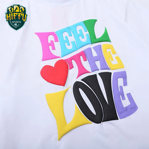 เสื้อยืดคอกลมสำหรับผู้ชายใส่สบายพิมพ์ลายพัฟฟ์ทรงพอดีตัวสินค้ามาใหม่ฉลากส่วนตัว - Product Image 4