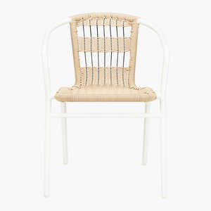 เก้าอี้รับประทานอาหารทำจากโครงอลูมิเนียมมีพนักพิงหวายสังเคราะห์และที่นั่งสำหรับใช้งานในร่มและกลางแจ้ง - Product Image 2